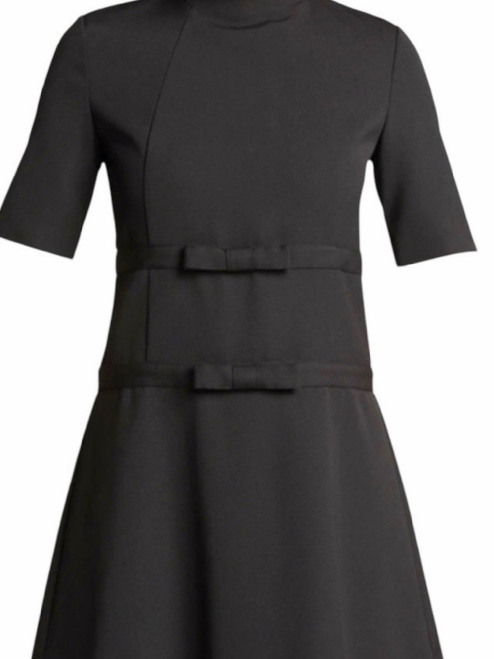 Rebecca Taylor Black Sheath Dress with Waist Bow Accents